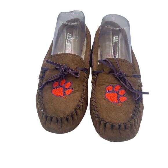 Clemson Tigers Campus Cruzers Slippers Brown Faux Fur Lined Womens 7 - Picture 1 of 8